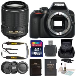Nikon D3300 Digital SLR Camera with Nikon AF-S DX NIKKOR 55-200mm f/4-5.6G ED VR II Lens SSD Essentials Bundle