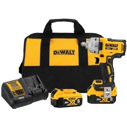 DEWALT 20V MAX Impact Wrench, Cordless, 1/2 inch, 2 Batteries and Charger Included (DCF891P2)