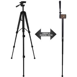 Full Size 68" Convertible Tripod / Monopod Black + Quick Release Plate