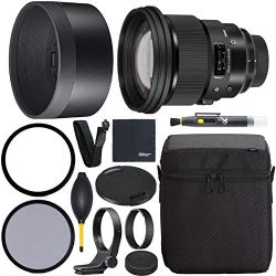 Sigma 105mm f/1.4 DG HSM Art Lens for Nikon F (259955) + AOM Pro Starter Bundle Kit - international Version (1 Year AOM Warranty)